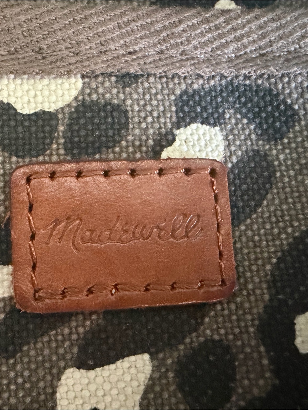 Madewell Leopard Print Canvas Tote with Brown Leather Straps - Picture 3 of 5